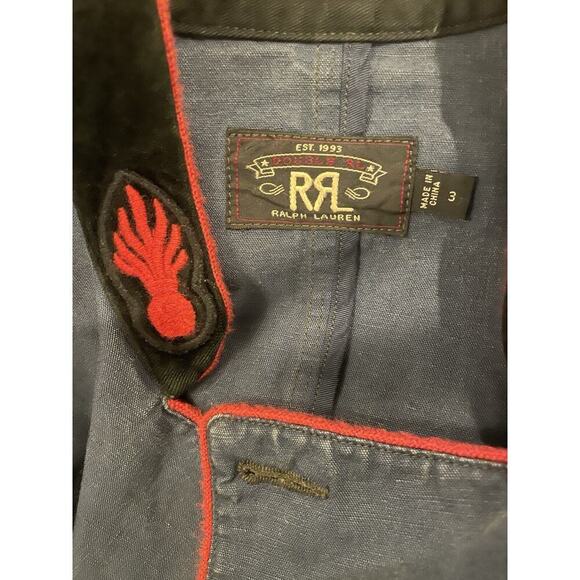 Ralph Lauren RRL Women’s Baudelaire Military Jacket Blue Gold Button Coat 3 M - Picture 5 of 6